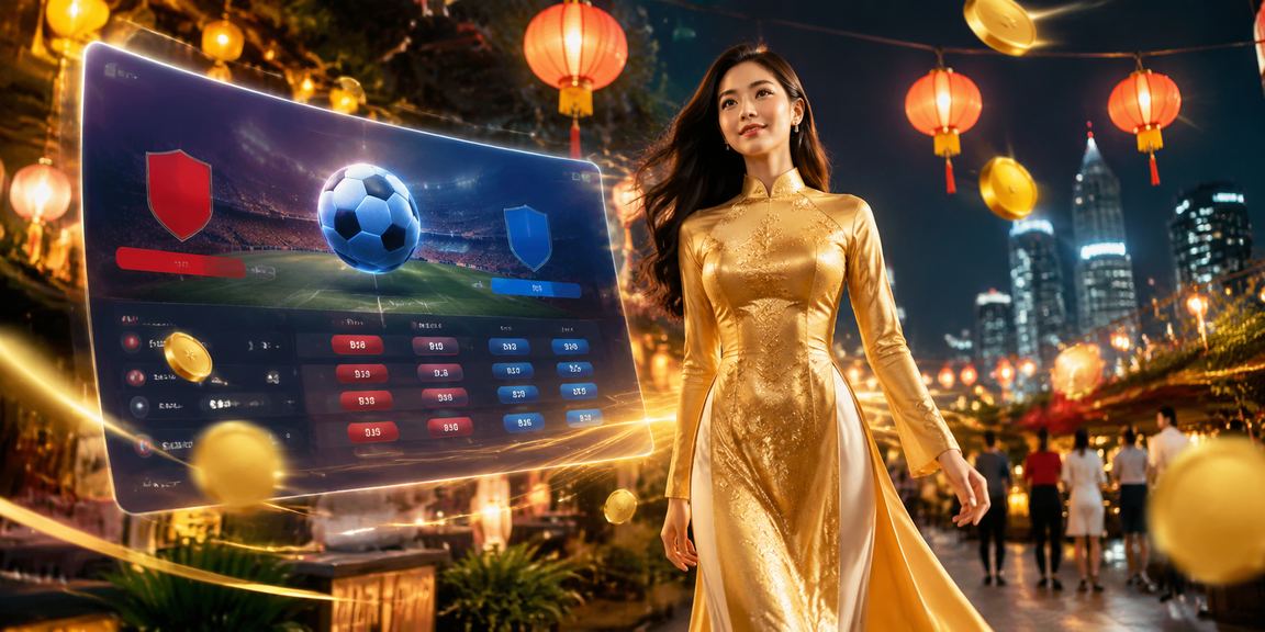 Không gian cá cược casino sôi động tại TP. Hồ Chí Minh với trang phục áo dài truyền thống Việt Nam