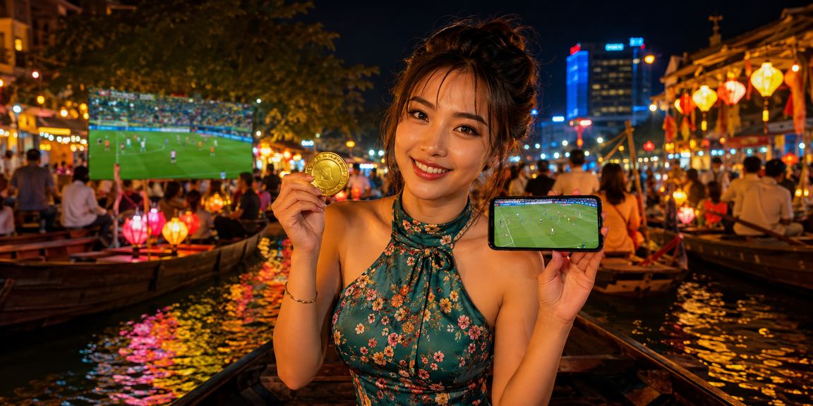 Người chơi trải nghiệm casino mobile tại chợ đêm Huế rực rỡ ánh đèn