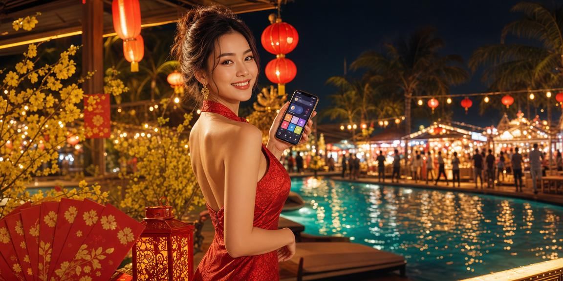 Lồng đèn đỏ và phong bao lì xì tại Phú Quốc biểu trưng ưu đãi 3383
