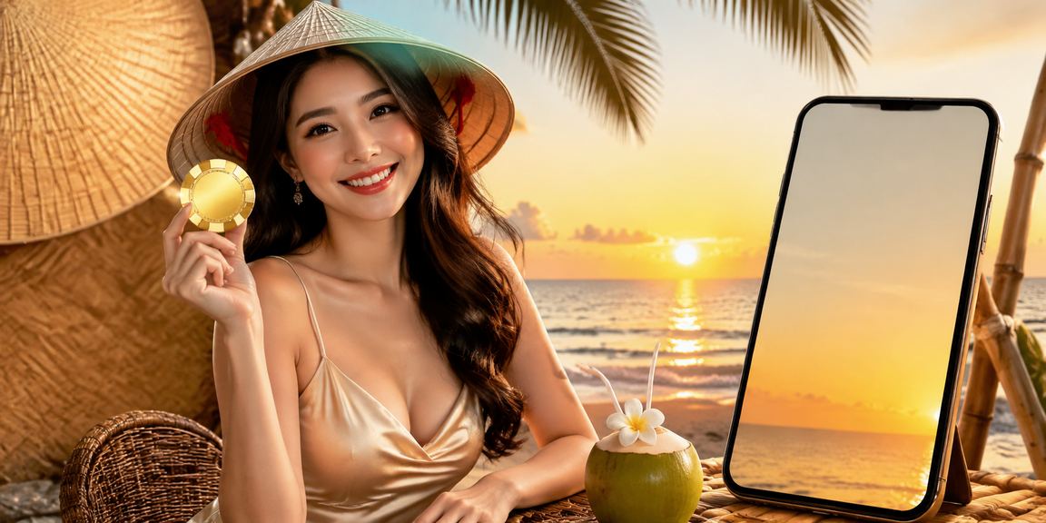 Cảnh người dùng Việt Nam tham gia cá cược casino trực tuyến tại nhà với thiết bị di động
